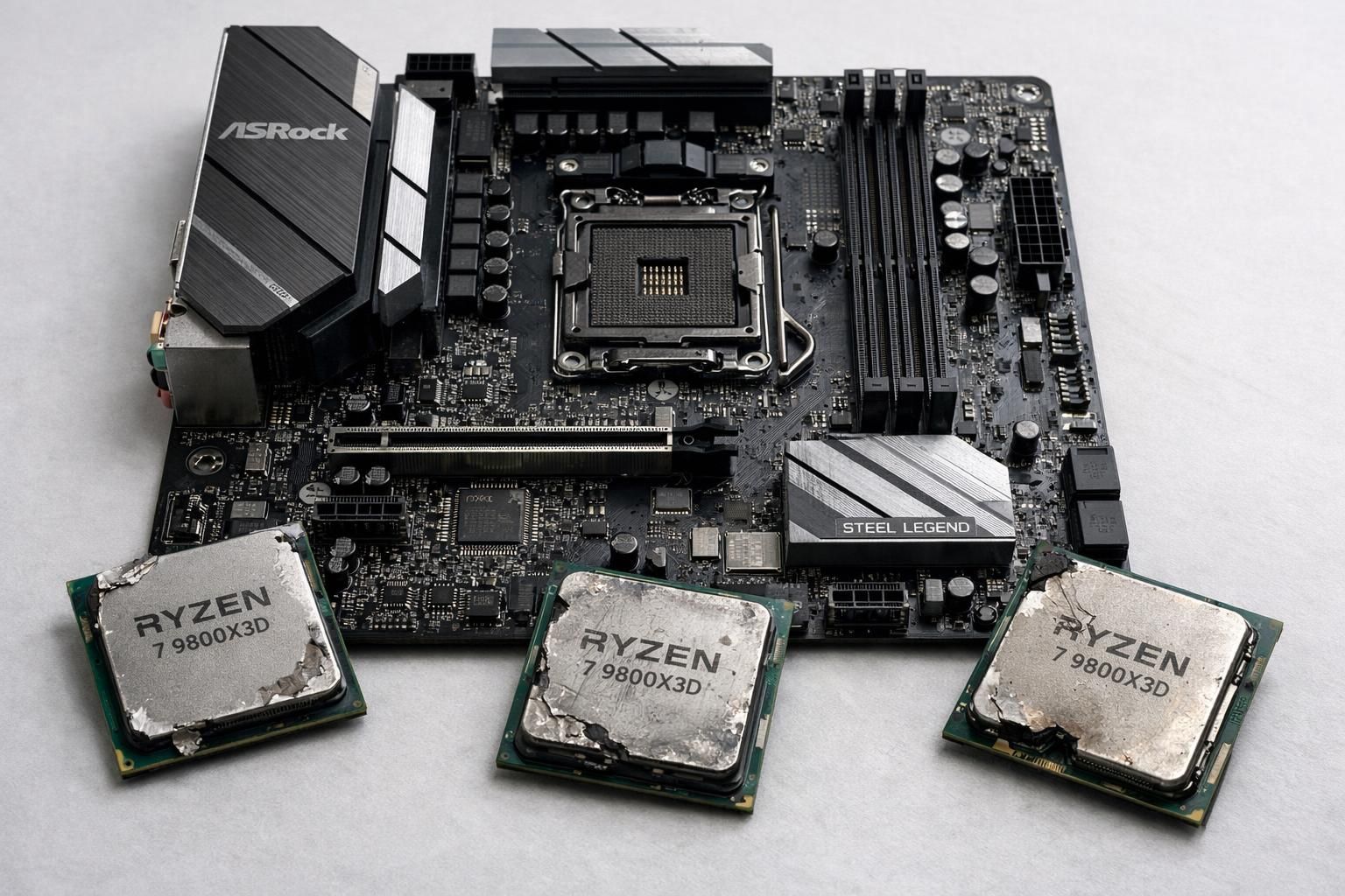 découvrez comment une carte mère asrock a provoqué la défaillance de trois processeurs ryzen 7 9800x3d, et les conseils à suivre pour éviter ce problème.
