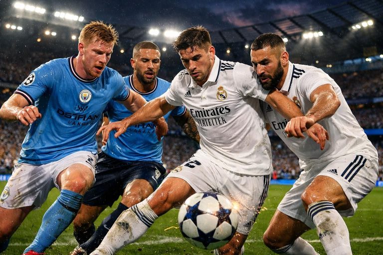 découvrez le compte rendu complet du match manchester city 1-2 real madrid avec le score cumulé de 1-5, incluant les notes détaillées des joueurs et les moments clés de la rencontre.