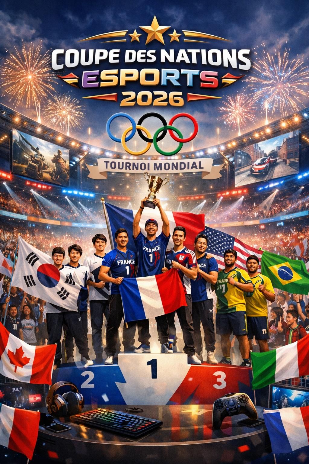 découvrez les équipes nationales dévoilées pour la coupe des nations esports style olympique 2026 et les premiÚres étapes passionnantes de cette compétition innovante.