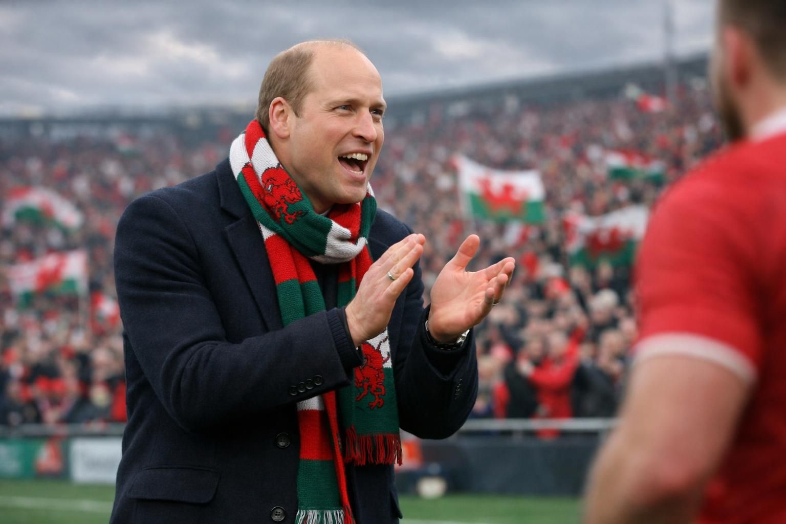 le prince william soutient passionnément l'équipe du pays de galles lors d'un match de rugby intense, malgré les tensions actuelles au sein de la famille royale.