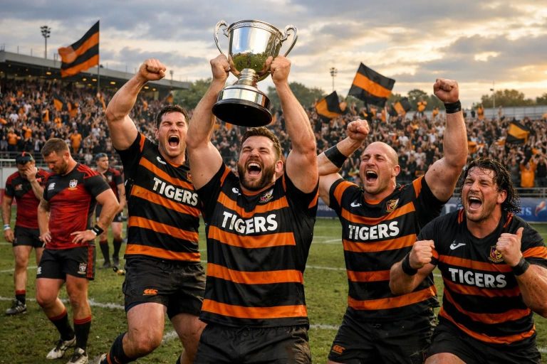 les tigers s'imposent face aux chiefs et décrochent leur première coupe prem rugby, marquant une victoire historique pour l'équipe.