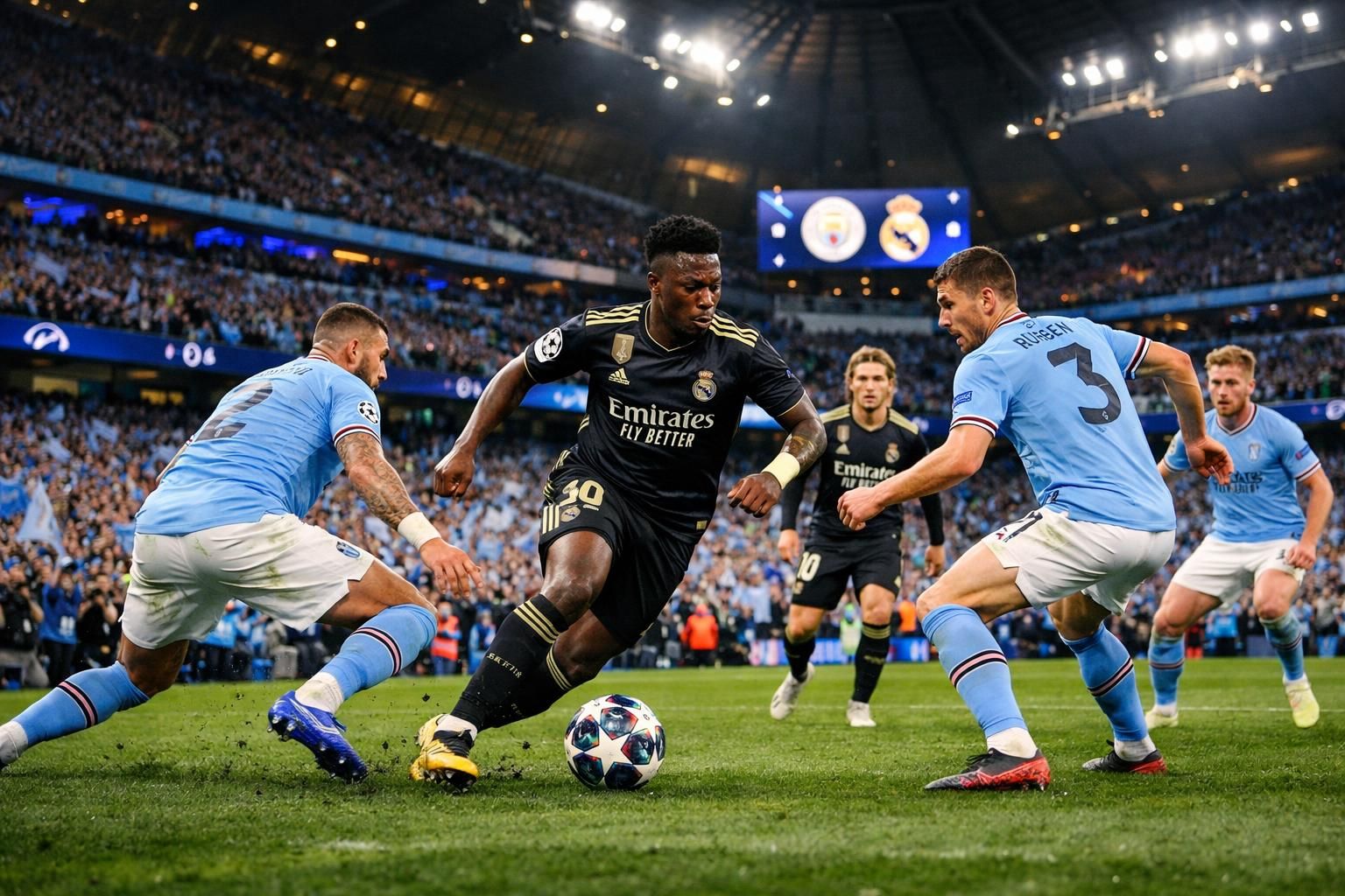 découvrez comment vinicius a illuminé la rencontre lors du match manchester city 1-2 real madrid (1-5 au global), offrant une victoire sereine aux merengues.