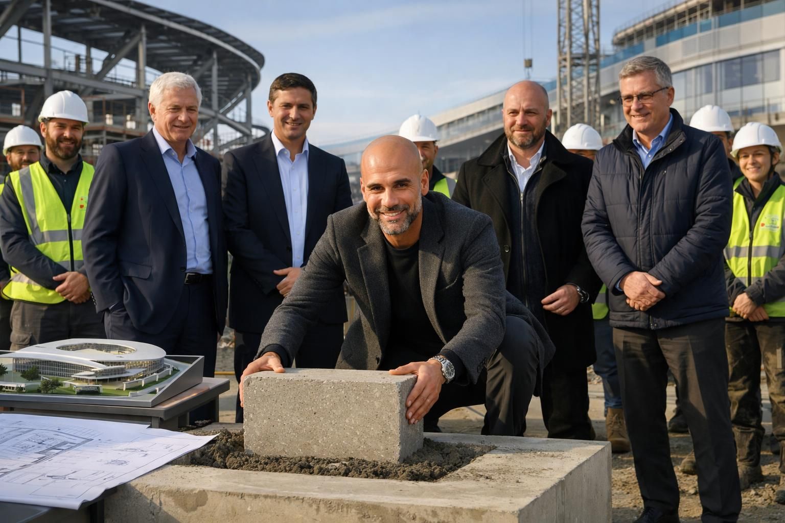pep guardiola lance le nouveau projet ambitieux de manchester city en posant la première pierre essentielle, marquant un tournant décisif pour le club.