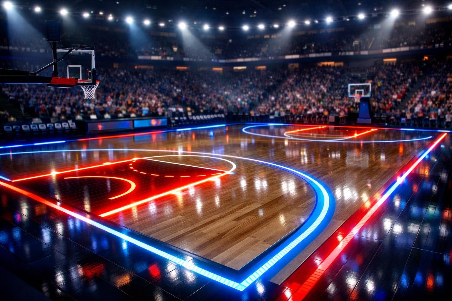 découvrez le parquet led ultramoderne présenté pour la première fois lors du tournoi big 12, une innovation qui révolutionne l'expérience visuelle et sportive.