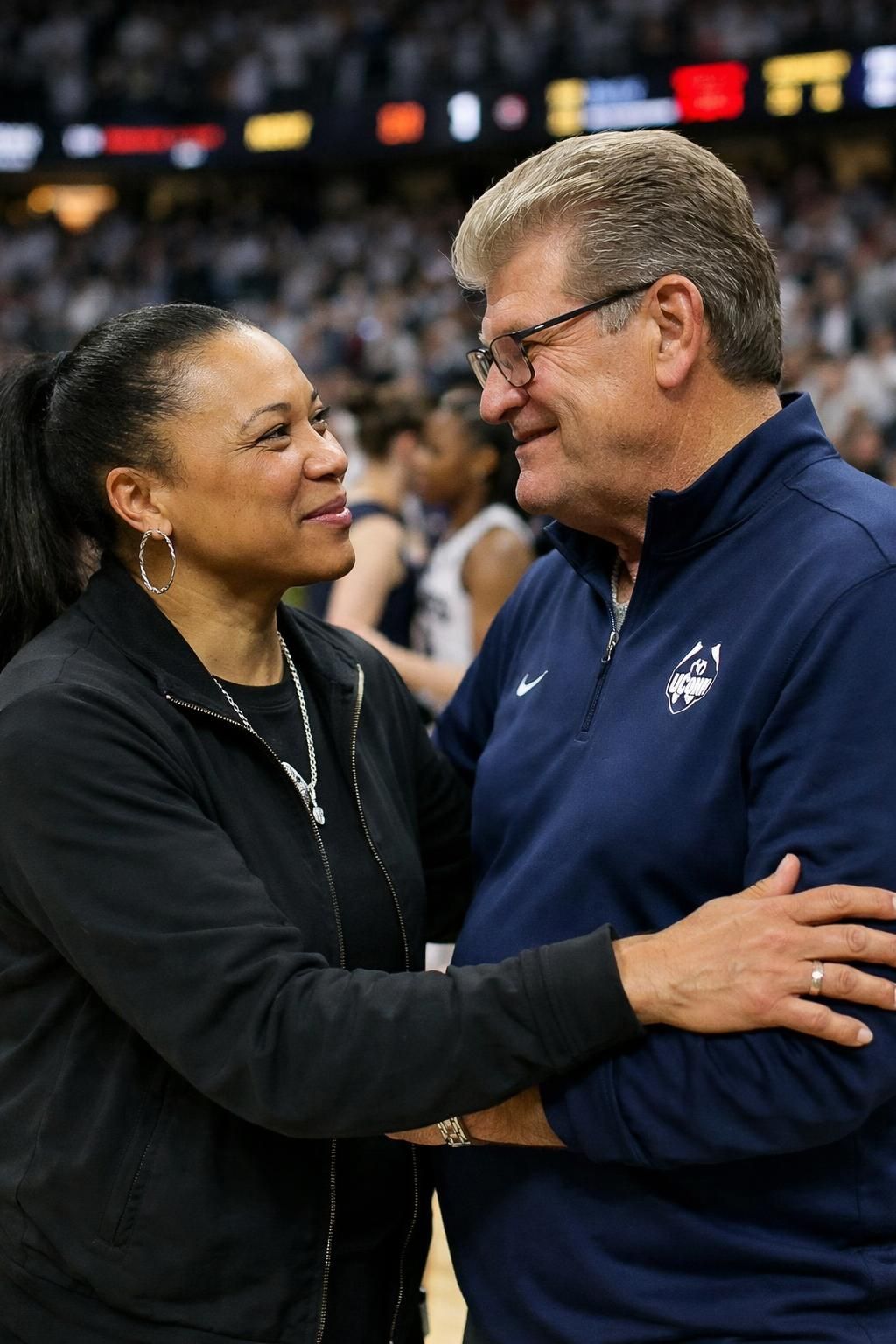 dawn staley partage les détails de sa discussion avec geno auriemma et invite les fans à aller de l'avant et tourner la page.