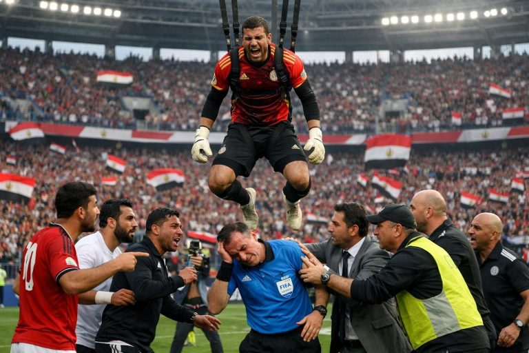 un gardien égyptien a été suspendu suite à une altercation violente avec un arbitre pendant un match, provoquant une sanction disciplinaire majeure.