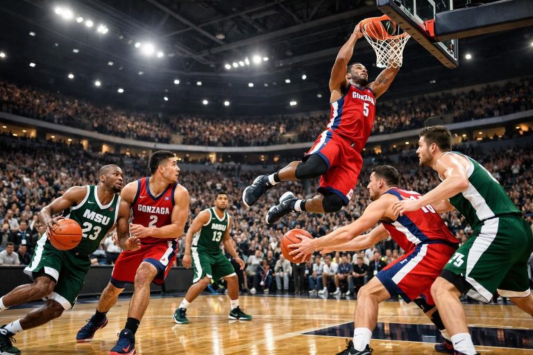 le basketball de msu rencontrera gonzaga lors d'un match sur terrain neutre la saison prochaine, promettant une rencontre intense entre deux grandes équipes.
