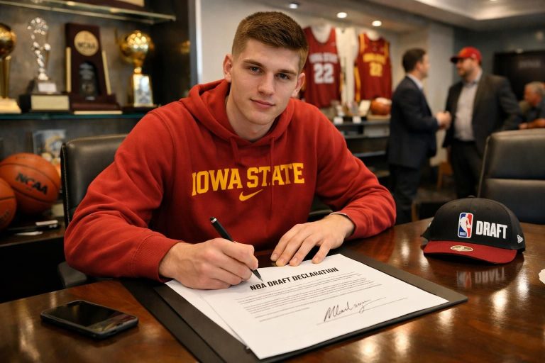 milan momcilovic, joueur junior d'iowa state, se déclare pour la draft nba tout en explorant des options de transfert, préparant ainsi la prochaine étape de sa carrière basketball.