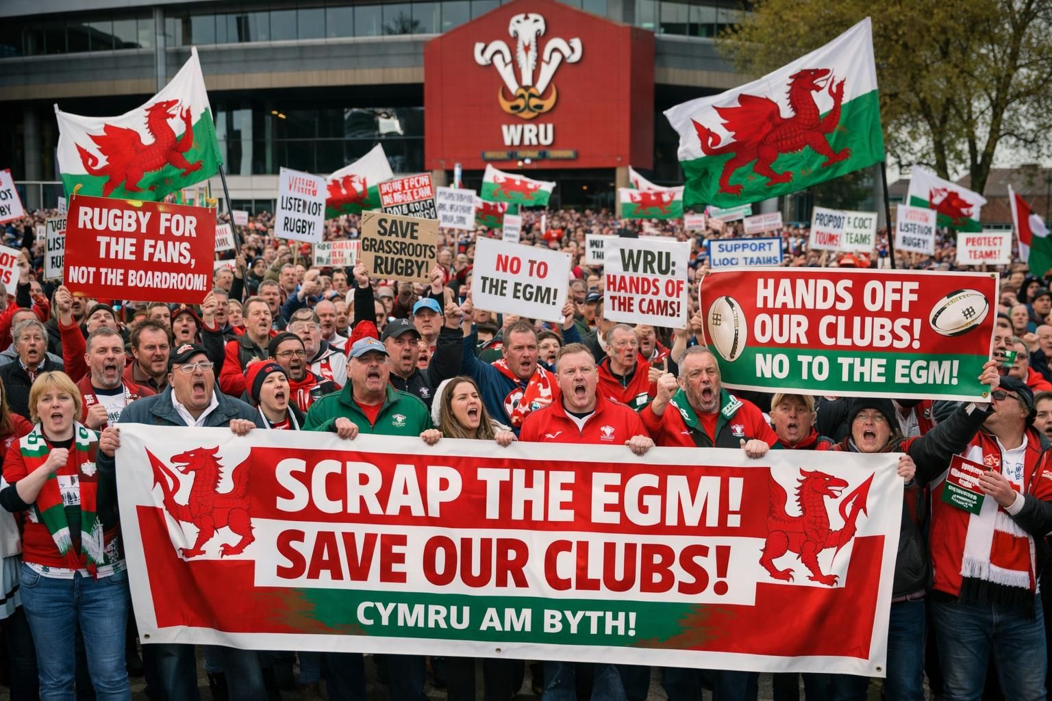 les districts de l'union de rugby galloise demandent l'annulation de l'assemblée générale extraordinaire, suscitant un débat intense au sein de la fédération.