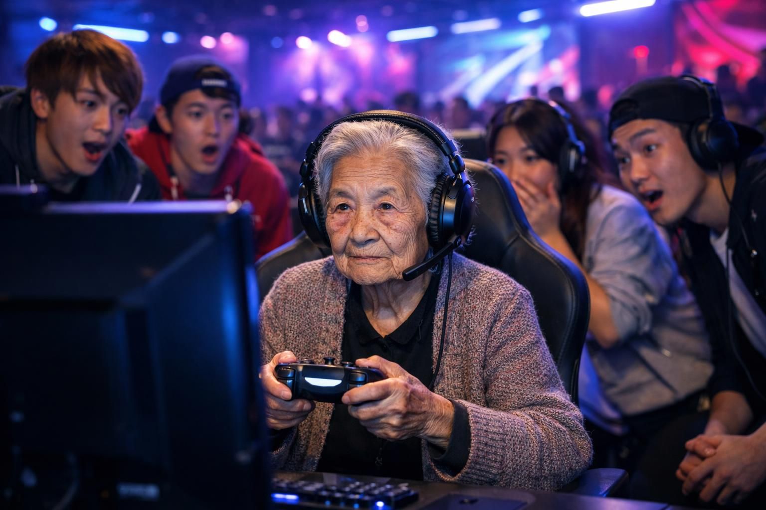 à 92 ans, une femme japonaise fait sensation en battant des joueurs plus jeunes lors d'un tournoi d'esports, témoignant d'une incroyable détermination et passion pour le jeu vidéo.