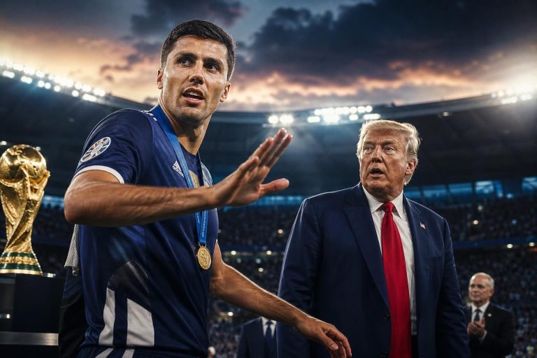 revivez le moment inédit de la coupe du monde 2026 où rodri surprend en invitant donald trump à céder la scène lors de la remise du trophée, un épisode marquant et inattendu.