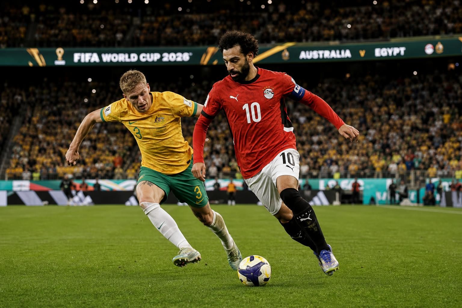 suivez en direct le match australie vs égypte, 16e de finale de la coupe du monde, avec mohamed salah titulaire. résultats et actions en temps réel.