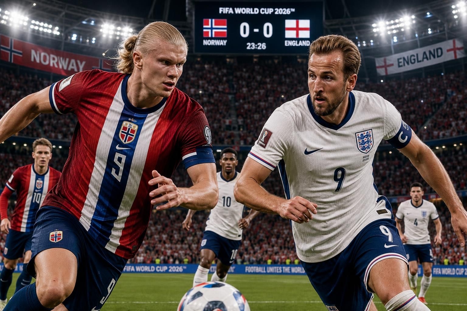 suivez en direct le match palpitant de la coupe du monde 2026 entre la norvège et l'angleterre, un duel intense pour une place en demi-finale.