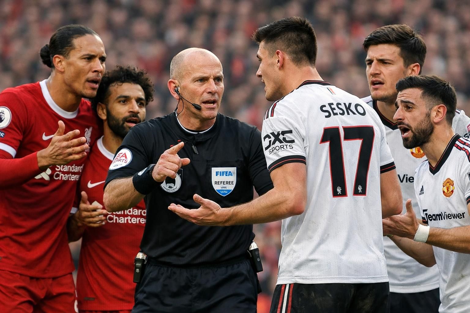 découvrez les explications de l'arbitre concernant la décision sur la main de sesko lors de la défaite de liverpool face à manchester united.