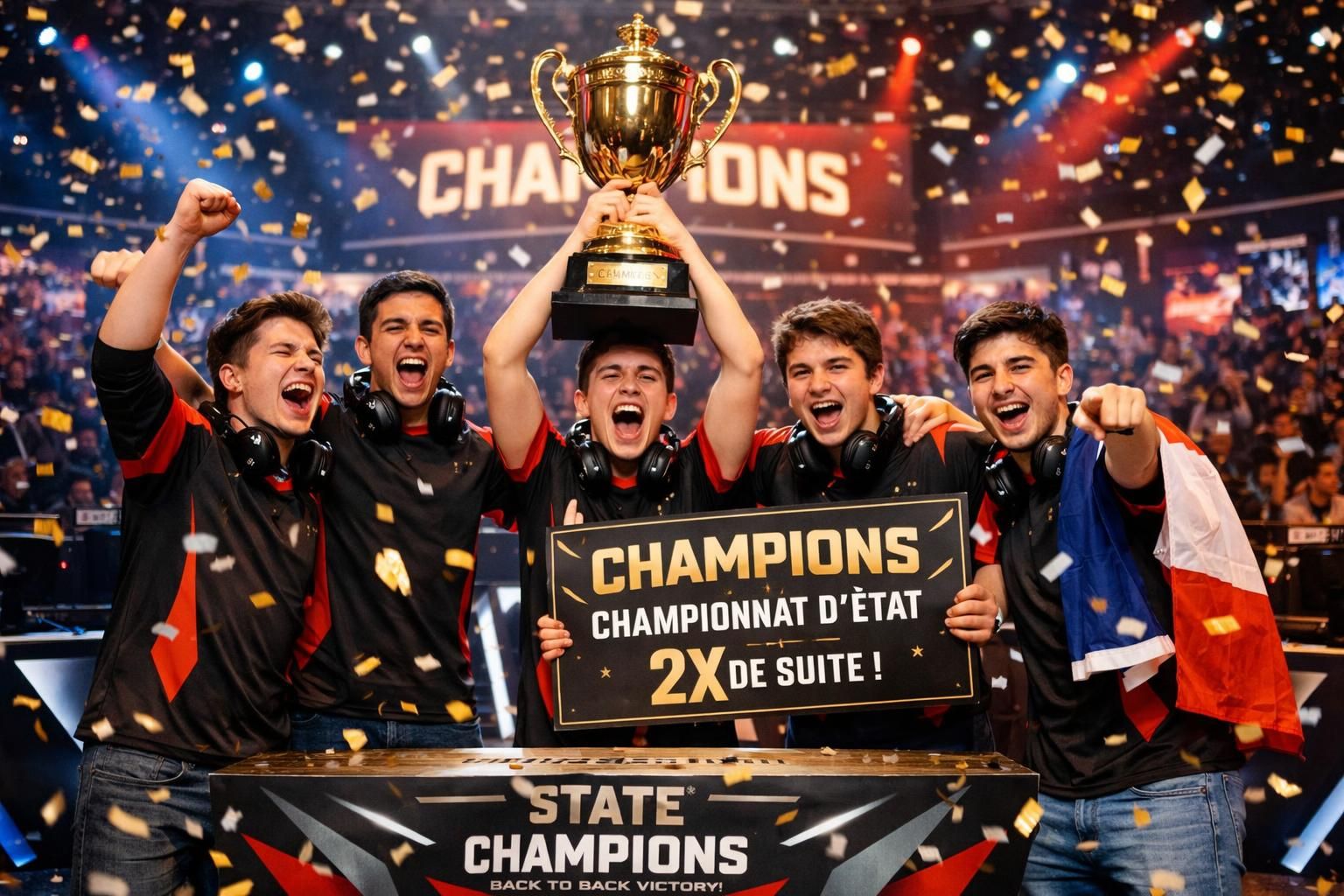 l'équipe esport d'e-town remporte son deuxième championnat d'état consécutif et obtient une subvention de 80 000 $, renforçant sa position de leader dans la compétition locale.