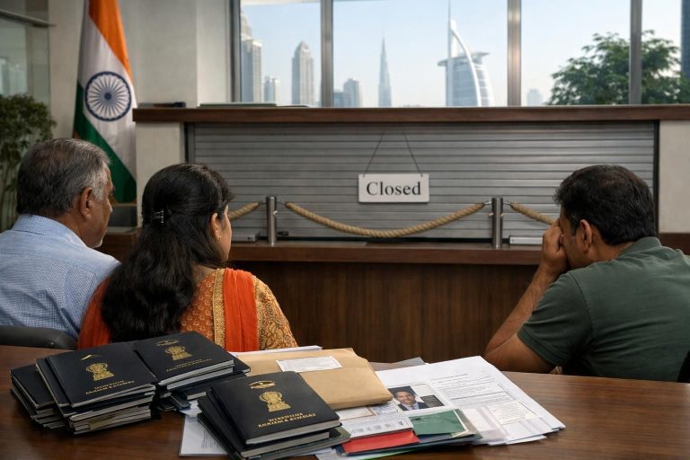 découvrez les raisons du retard dans la transition des services de passeport indien aux émirats arabes unis, causé par un litige contractuel en cours entre les parties concernées.