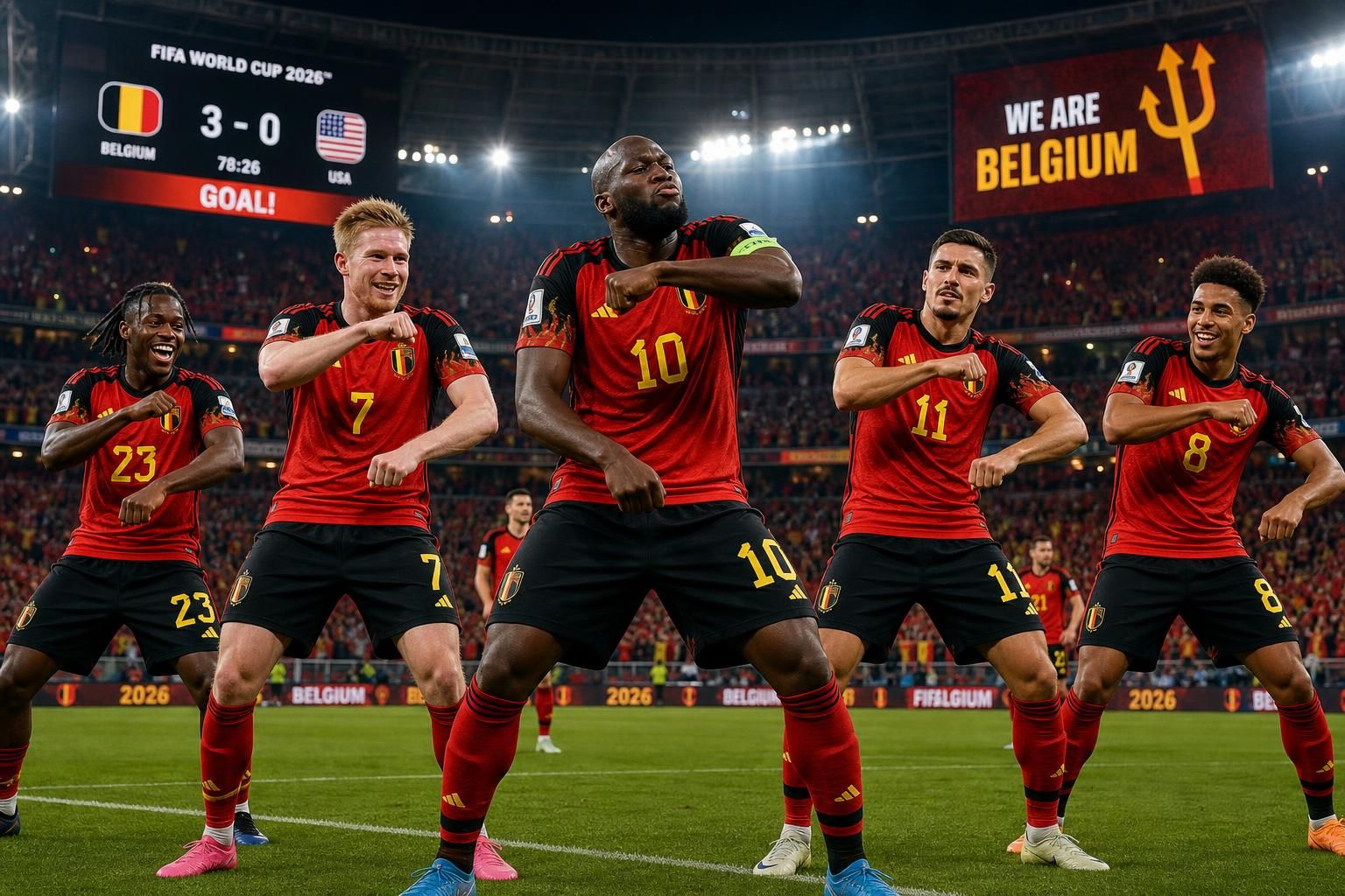 découvrez comment la belgique célèbre sa victoire à la coupe du monde 2026 en reprenant la 'trump dance', un moment mêlant joie et controverse, avec une mention spéciale à balogun.