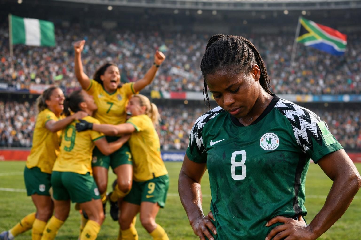 le nigeria s'incline face à l'afrique du sud, manquant ainsi la qualification pour la coupe du monde féminine pour la première fois de son histoire, marquant un tournant majeur dans le football féminin africain.