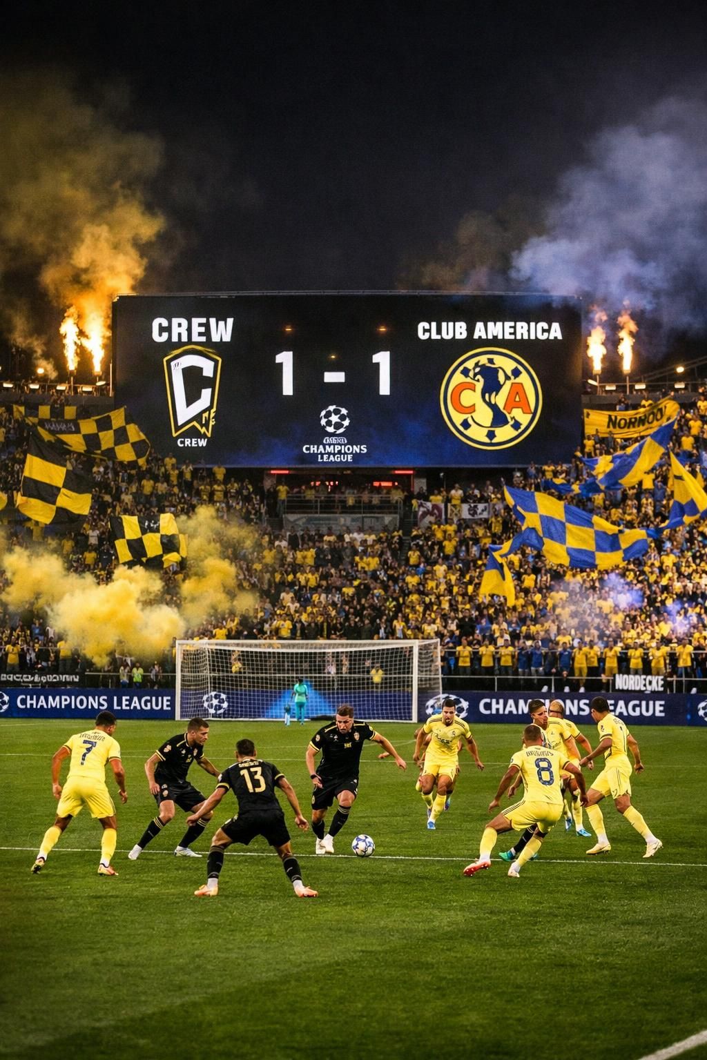 le parcours du crew en ligue des champions prend fin en quarts de finale après une confrontation intense contre le club américa.