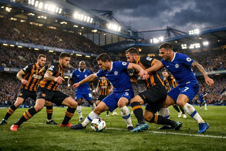 revivez le match intense entre chelsea et hull au stamford bridge, où les blues ont été tenus en échec devant leur public.