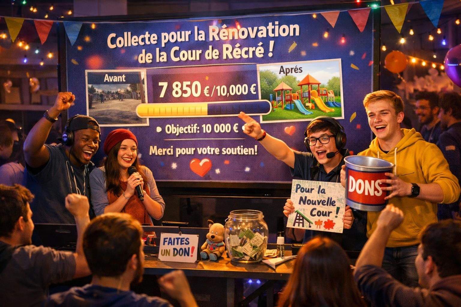 grizzly esports organise une collecte de fonds réussie de 15 000 $ pour rénover la cour de récréation d'une école primaire à missoula, améliorant ainsi l’environnement des enfants.