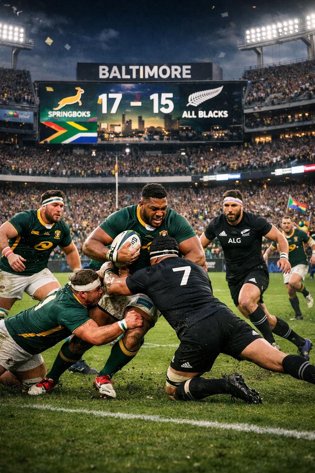 découvrez le choc épique entre les springboks et les all blacks à baltimore, incarnant la plus grande rivalité du rugby mondial.