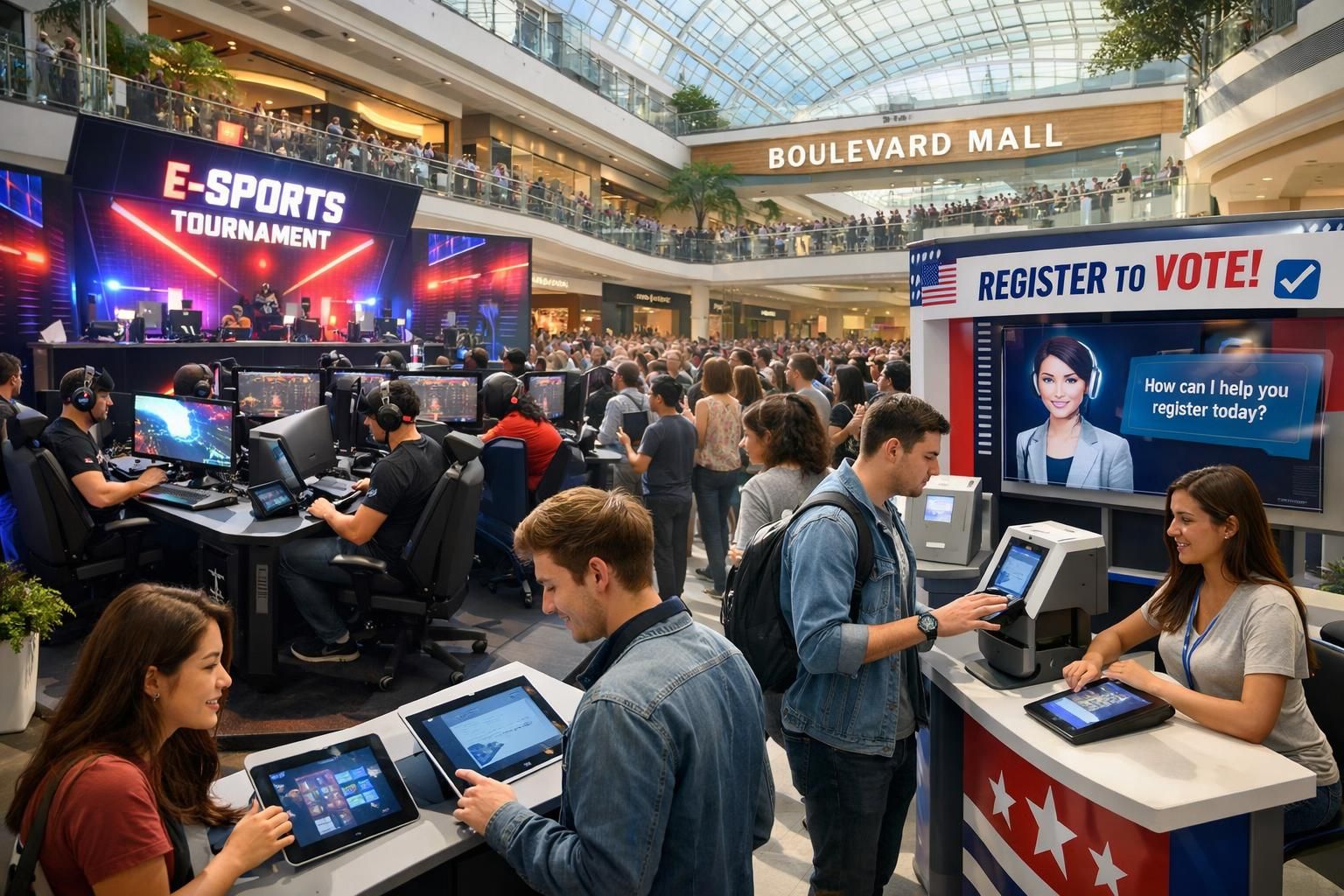 découvrez comment un événement e-sport innovant au boulevard mall transforme le processus d'inscription des électeurs, combinant technologie et engagement citoyen pour une participation accrue.
