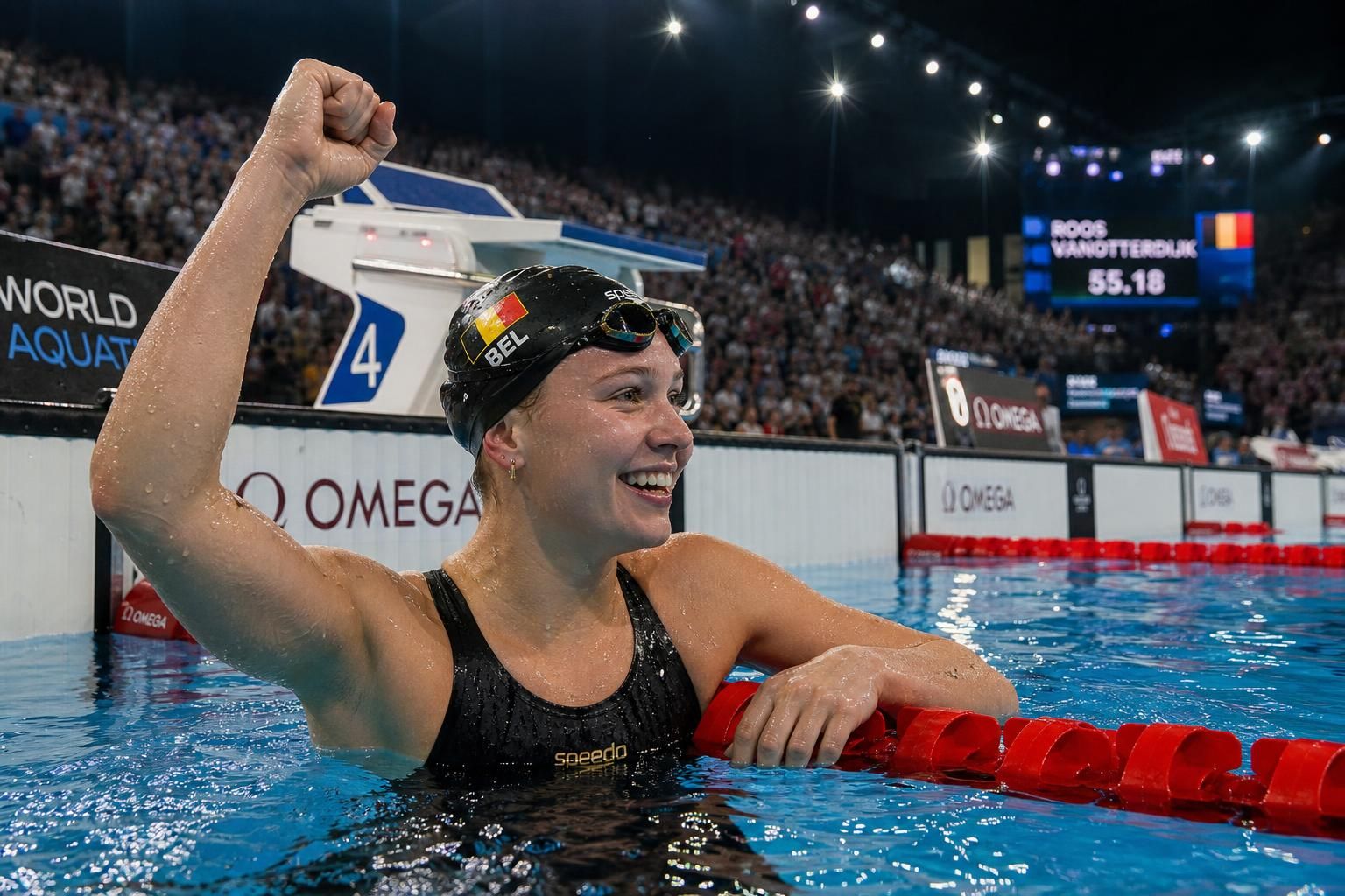 découvrez comment roos vanotterdijk a remporté la médaille d’or sur 50 mètres papillon lors de la coupe du monde de natation en petit bassin.