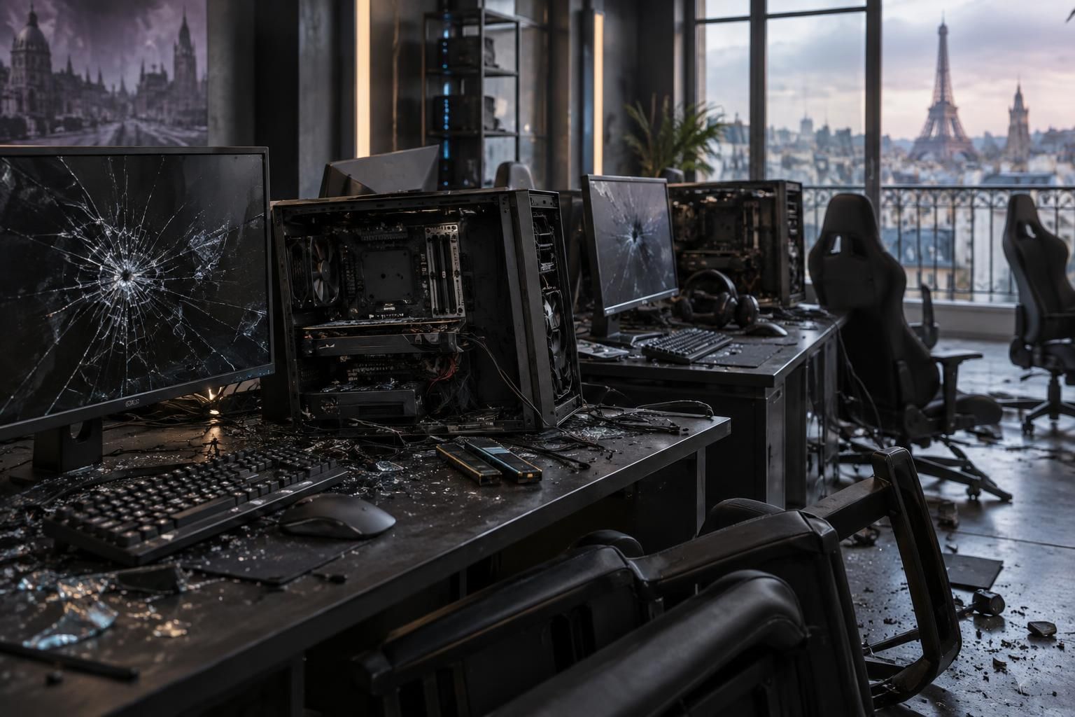 en france, les locaux d’une équipe d’e-sport ont été saccagés par des émeutiers, qui ont notamment emporté des barrettes de ram.