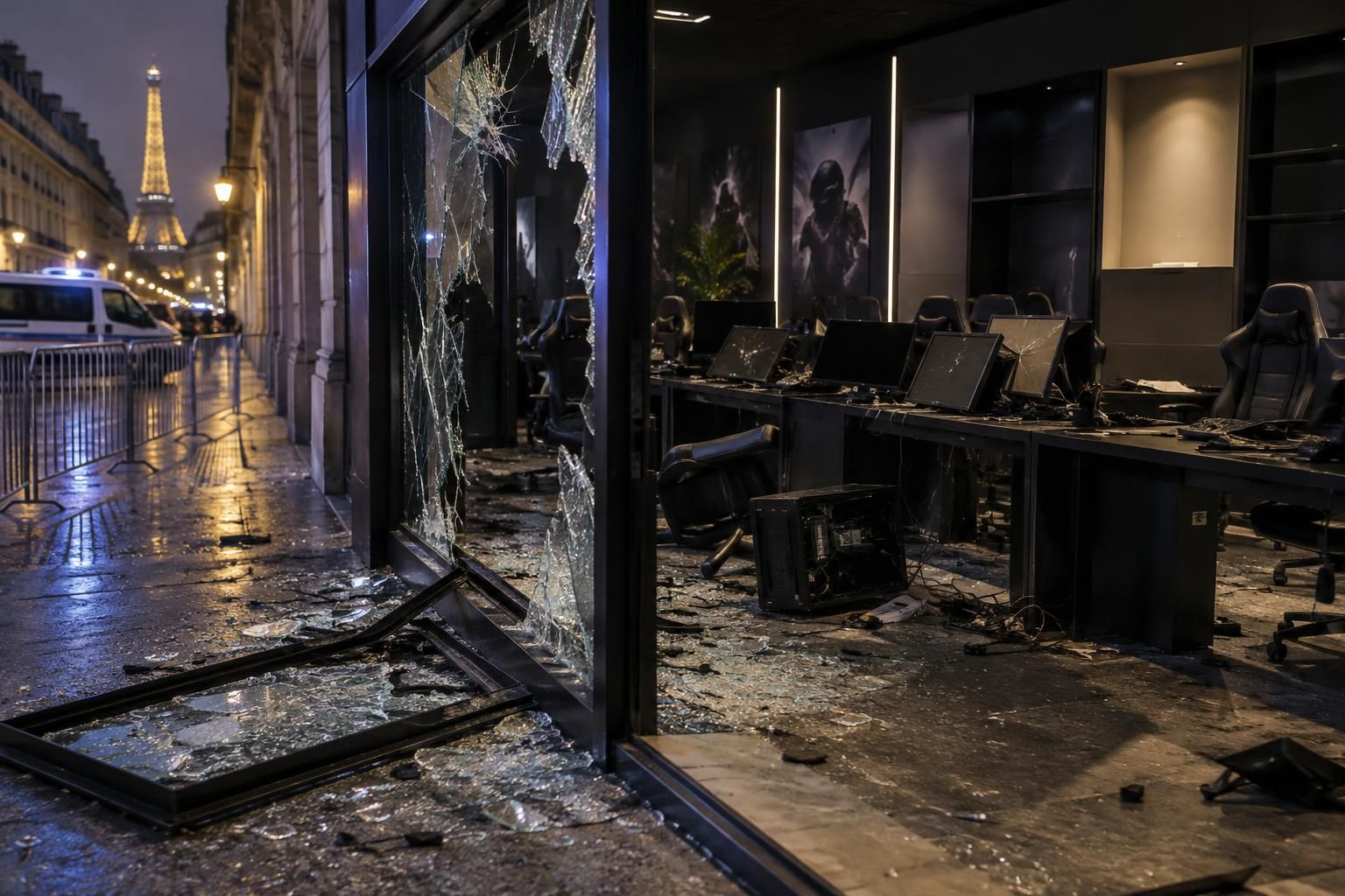 en france, les locaux d’une équipe d’e-sport ont été saccagés lors d’émeutes. des images montrent des individus dérobant des barrettes de ram.