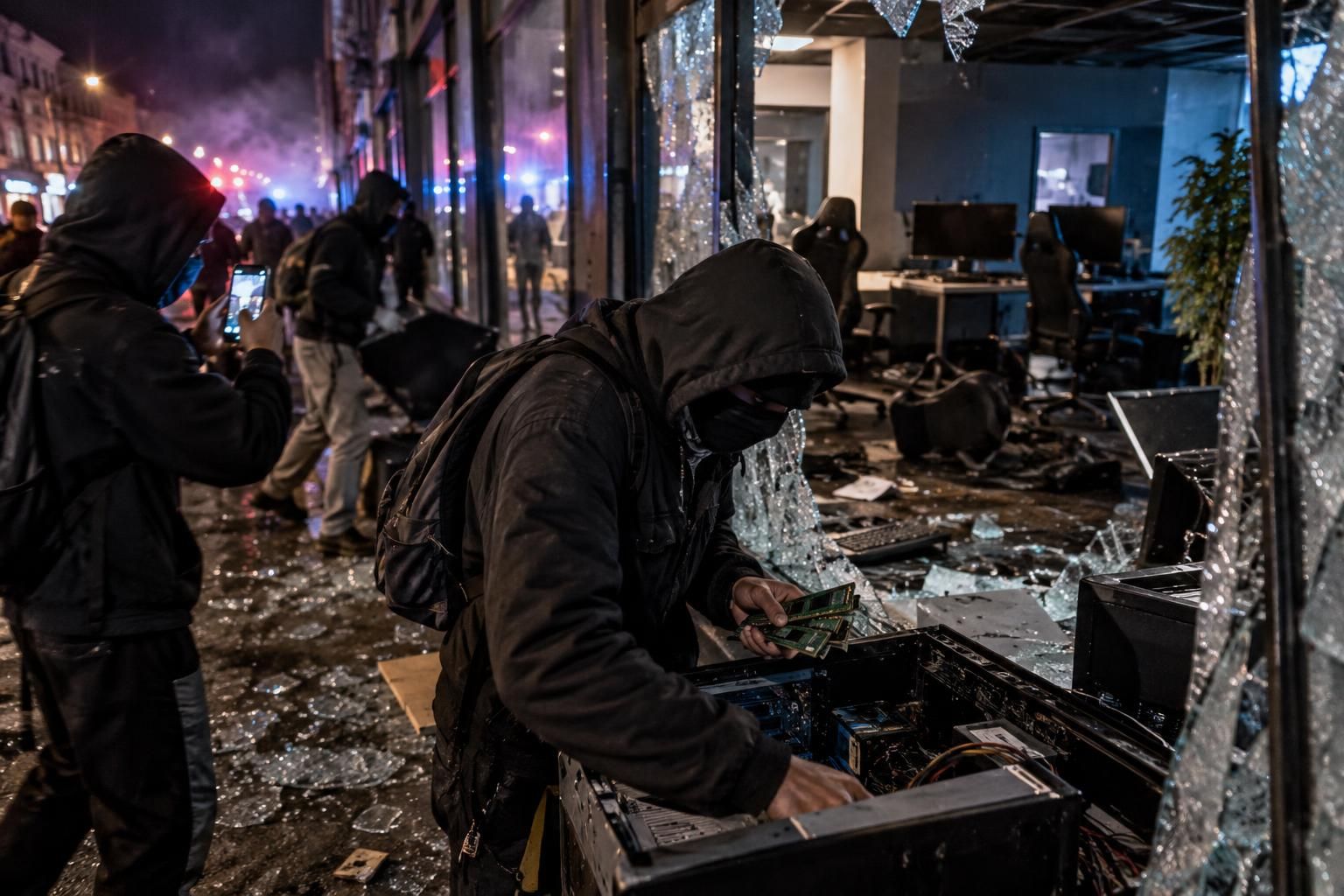 en france, des émeutiers saccagent les locaux d’une équipe d’e-sport. des images les montrent en train de dérober des barrettes de ram.